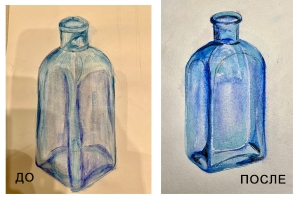 Рисунки учеников с натуры ДО и ПОСЛЕ