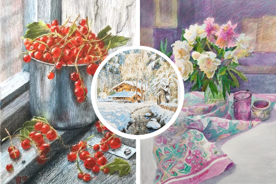 рисунки цветными карандашами