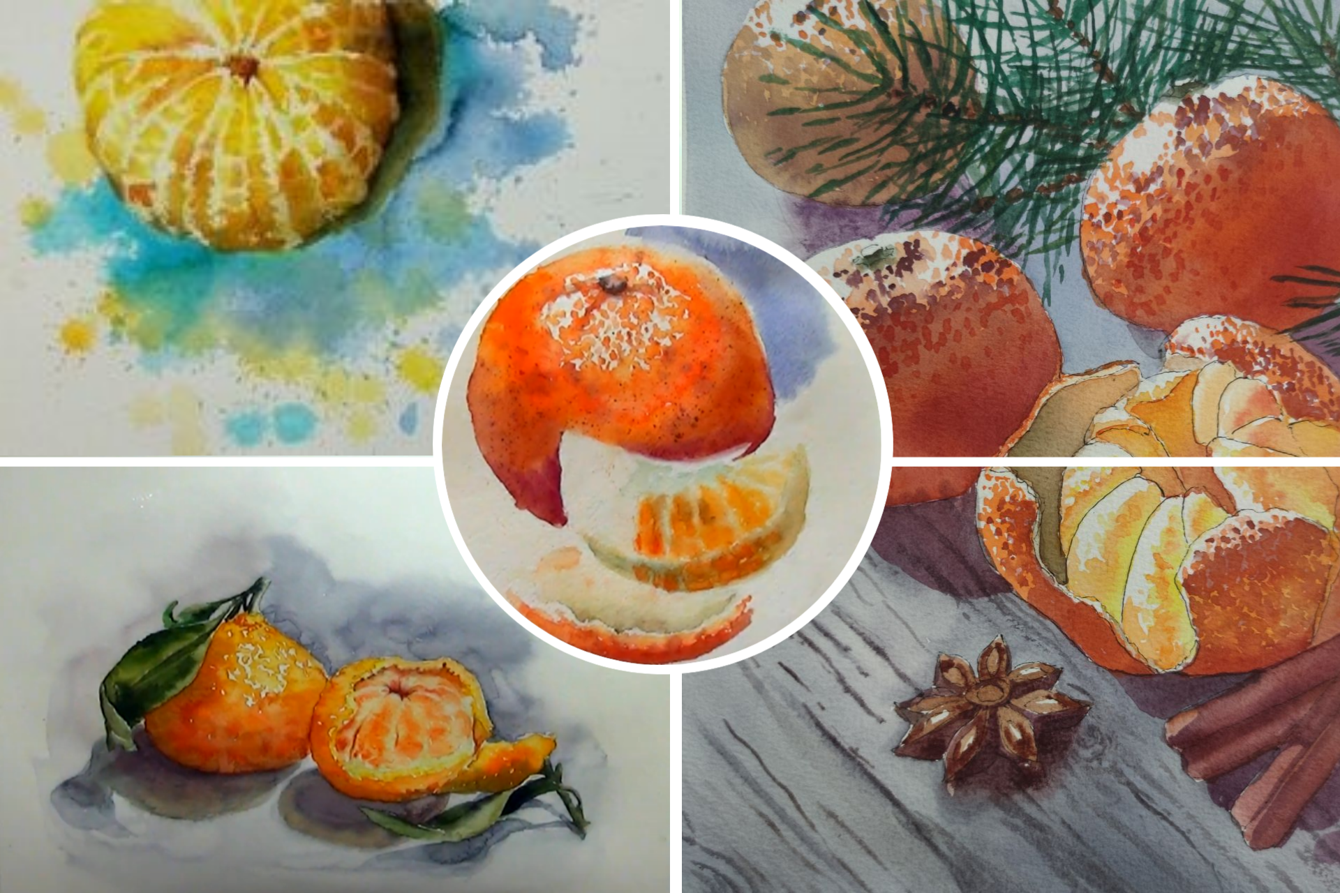 Мандарины акварелью - Обложка тренинга